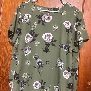 Torrid Olive Floral Blouse